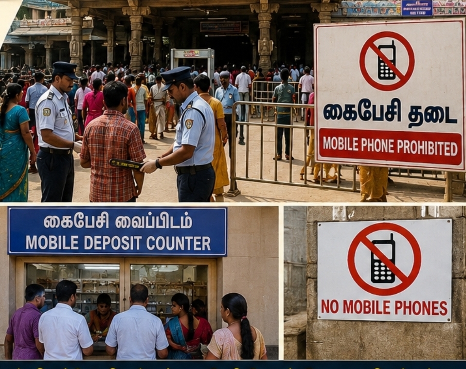 திருச்செந்தூர் முருகன் கோயிலில் நாளை முதல் கைபேசிக்கு முழுத் தடை! உயர்நீதிமன்ற உத்தரவு அமல்